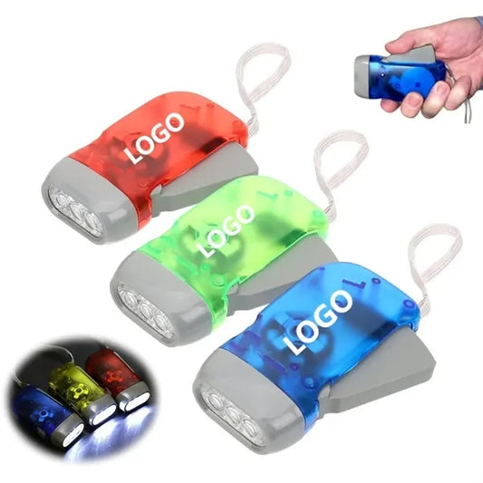 3 LED Hand Crank Flashlight