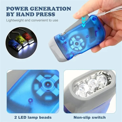 3 LED Hand Crank Flashlight