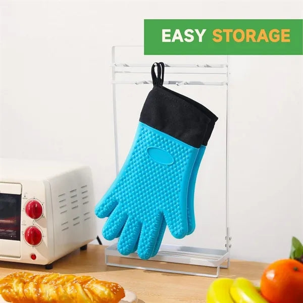 Heat Resistant Silicone Grilling Oven Gloves