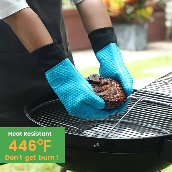 Heat Resistant Silicone Grilling Oven Gloves