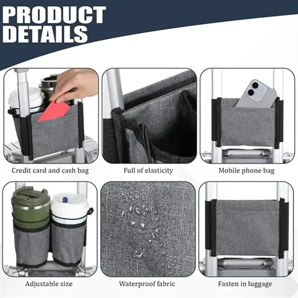 Luggage Cup Holder With Zipper Bag