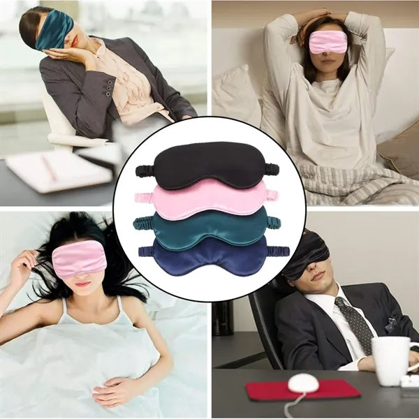 Double-sided Silk Eye Sleep Mask Blinder w/ Carrying Pouch