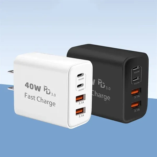 40W 4 Ports Type C Fast Phone Charging Blocks