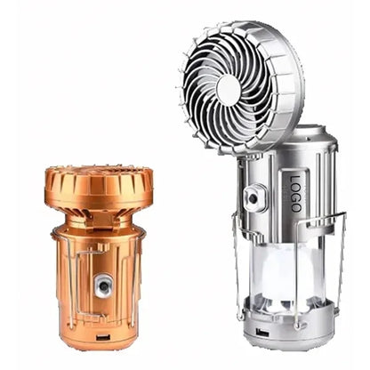 Solar electric fan camping portable switch light