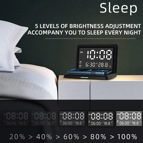 Digital Alarm Clock With Wireless Charging
