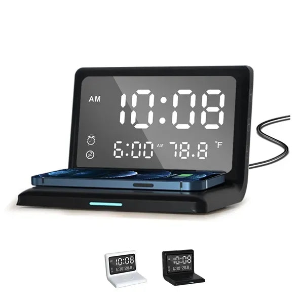 Digital Alarm Clock With Wireless Charging