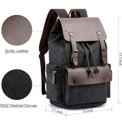 Vintage Canvas School Backpack