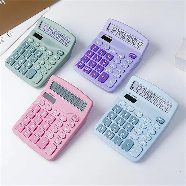 Custom Dual-Power 12-Digit Large Display Desktop Calculator