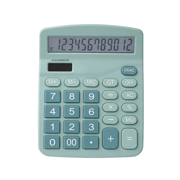 Custom Dual-Power 12-Digit Large Display Desktop Calculator
