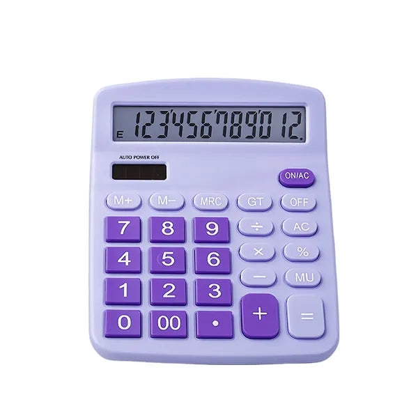 Custom Dual-Power 12-Digit Large Display Desktop Calculator