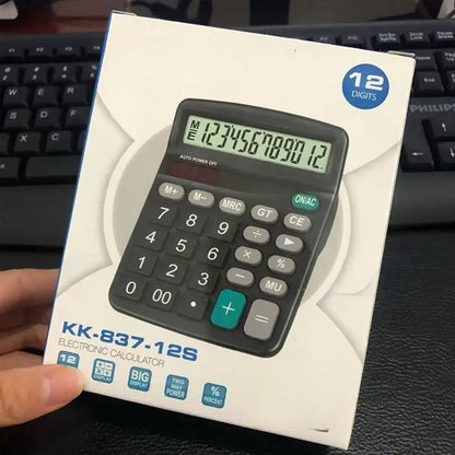 Custom Dual-Power 12-Digit Large Display Desktop Calculator