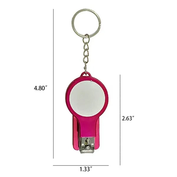 6 In 1 Multifunction Keychain With Nail Clipper Mirror Pen