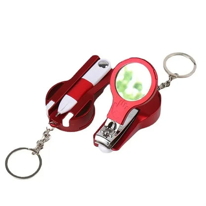 6 In 1 Multifunction Keychain With Nail Clipper Mirror Pen