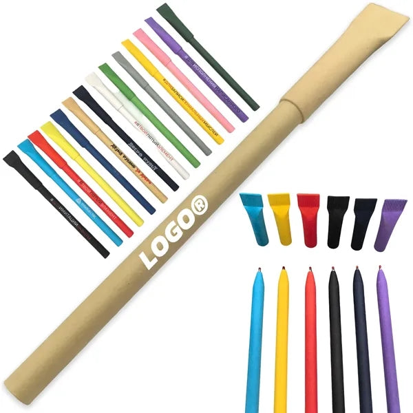 Eco Friendly Paper Tube Promotional Pens Custom Logo