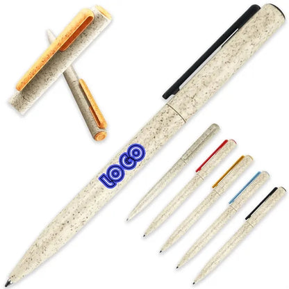 Eco Friendly Wheat Straw Ballpoint Pen With Clip
