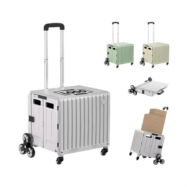 47L Foldable Shopping Utility Cart w/ Stair Climbing Wheels