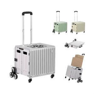 47L Foldable Shopping Utility Cart w/ Stair Climbing Wheels