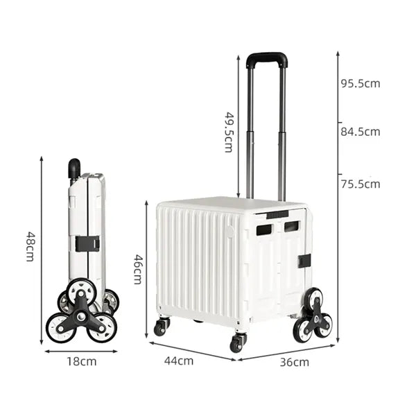 47L Foldable Shopping Utility Cart w/ Stair Climbing Wheels