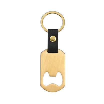 Customized Stainless Steel Keychain Bottle Opener w/ Strap