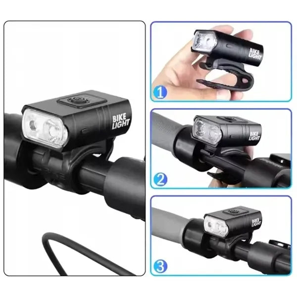 USB Rechargeable LED Bike Light Set for Night Riding