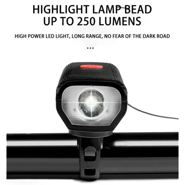 Rechargeable Bike Front Light with 120db Horn Set