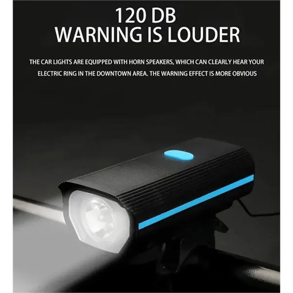 Rechargeable Bike Front Light with 120db Horn Set