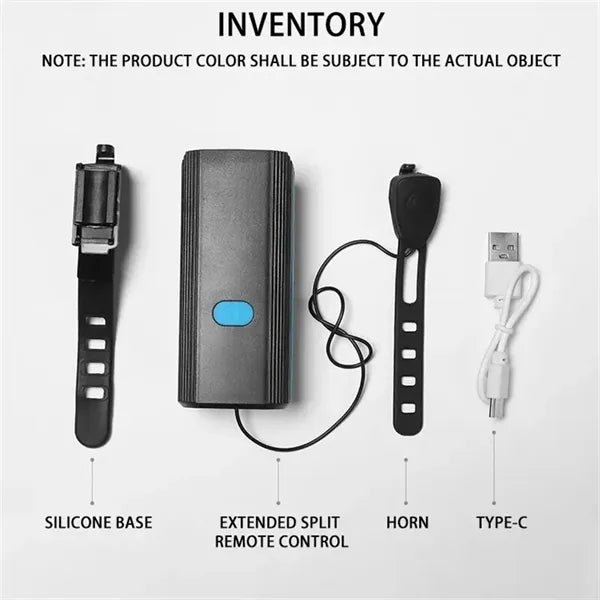 Rechargeable Bike Front Light with 120db Horn Set