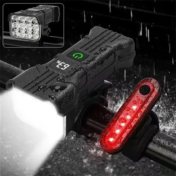 12 LED Bike Lights Horn Set for Night Riding