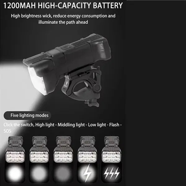 12 LED Bike Lights Horn Set for Night Riding