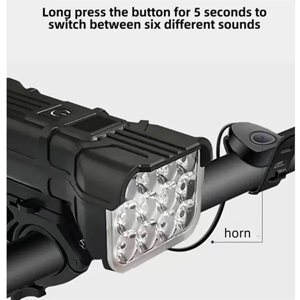 12 LED Bike Lights Horn Set for Night Riding