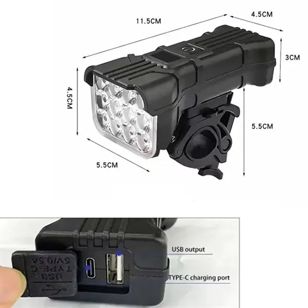 12 LED Bike Lights Horn Set for Night Riding