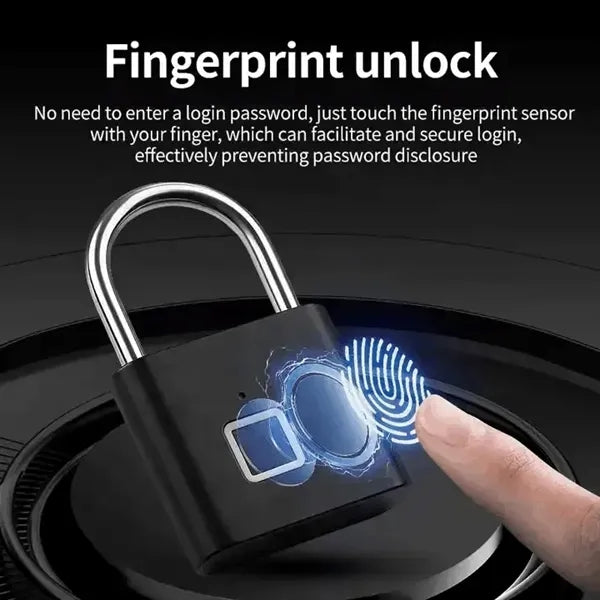 Rechargeable Fingerprint Padlock Anti Theft USB Smart Lock