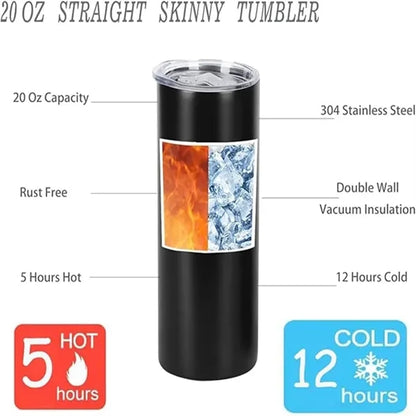 20oz Stainless Steel Skinny Insulated Tumbler with Straw