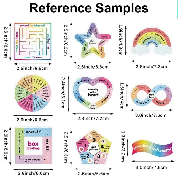 9 Squares Custom Die Cut Full Color Anxiety Sensory Sticker