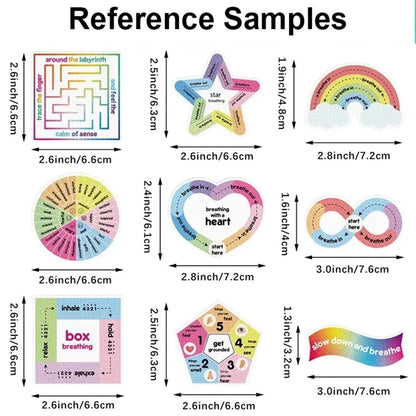9 Squares Custom Die Cut Full Color Anxiety Sensory Sticker