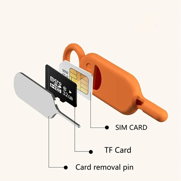Portable SIM Card Ejector Tool with Keychain Holder