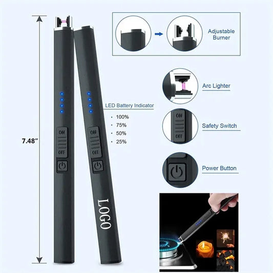 USB Rechargeable Plasma Arc Lighter with Safety Switch