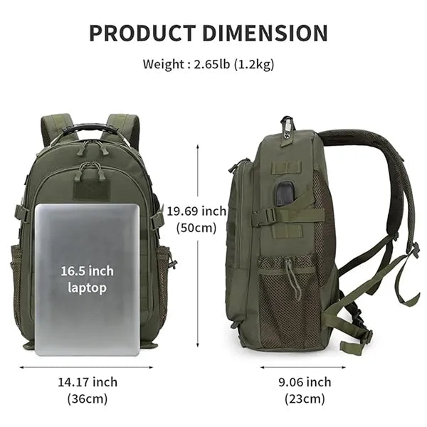 Molle Tactical Backpack with USB Port