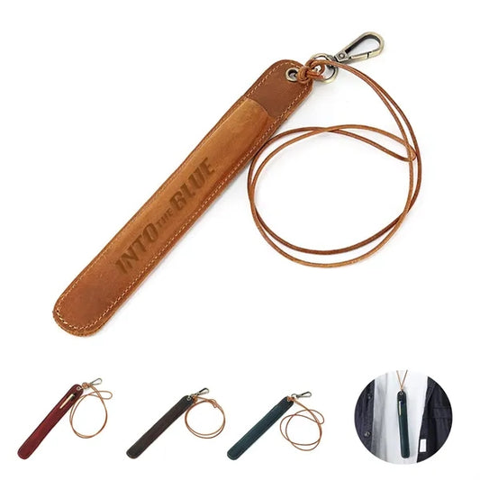 Leather Pen Holder with Lanyard