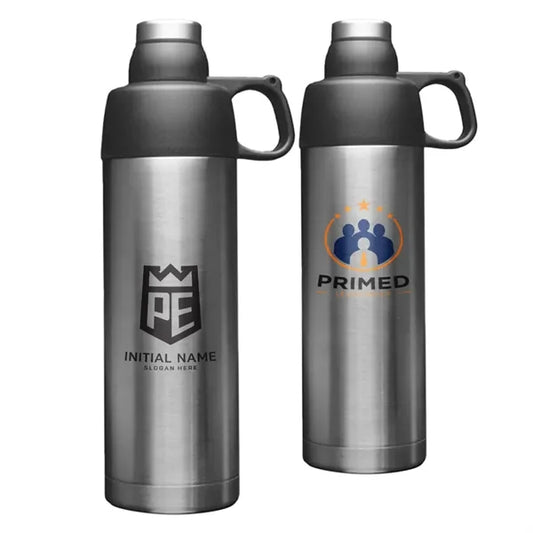 Sports Insulated Bottle Vacuum Steel Flask Silver 18 oz