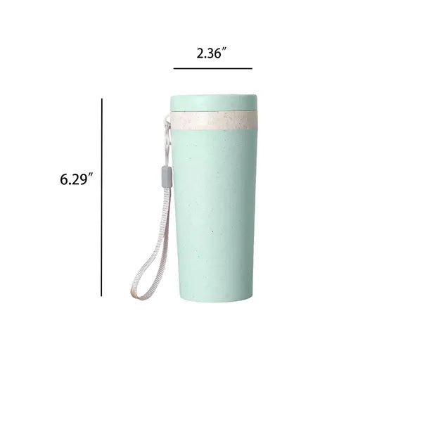 10oz. Eco Friendly Wheat Straw Double Layer Tumbler Strap