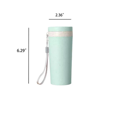 10oz. Eco Friendly Wheat Straw Double Layer Tumbler Strap