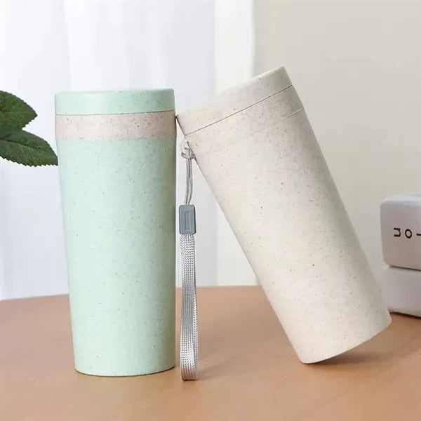 10oz. Eco Friendly Wheat Straw Double Layer Tumbler Strap