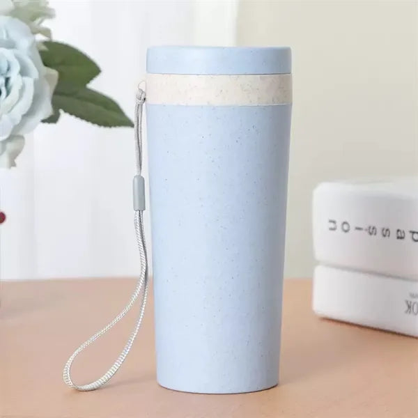 10oz. Eco Friendly Wheat Straw Double Layer Tumbler Strap