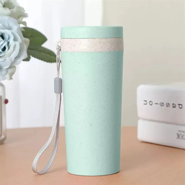 10oz. Eco Friendly Wheat Straw Double Layer Tumbler Strap