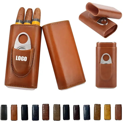 3 Finger Leather Cigar Case