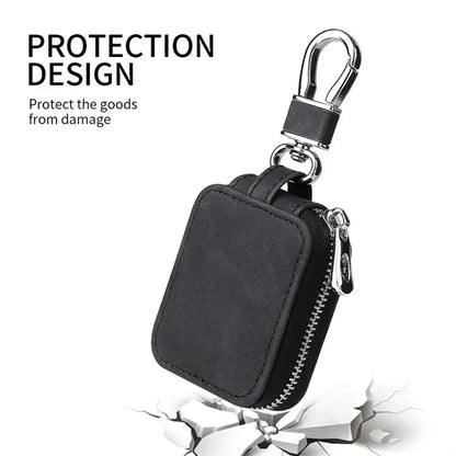 Protective PU Leather Case for Earbuds with Keyring.