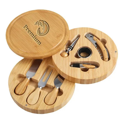 8-Piece Swivel Top Bamboo Cheese Board Set