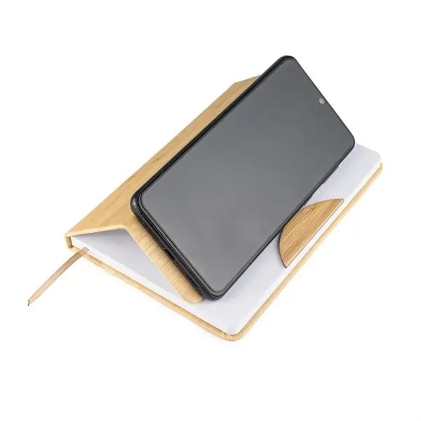 5.8"x8.3"Faux Bamboo Notebook with Phone Holder