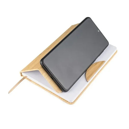 5.8"x8.3"Faux Bamboo Notebook with Phone Holder